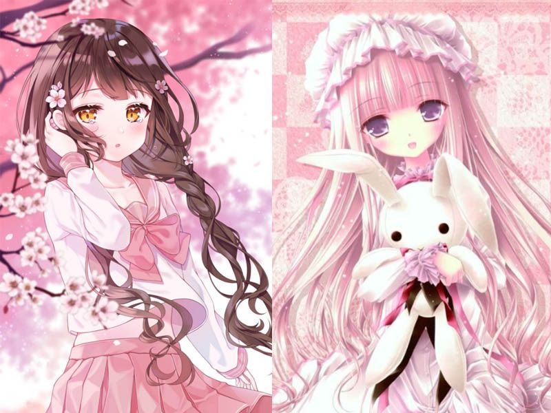 Những hình nền anime nữ màu hồng - Hình số 2