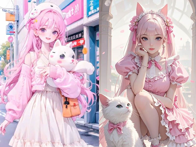 Những hình nền anime nữ màu hồng - Hình số 8