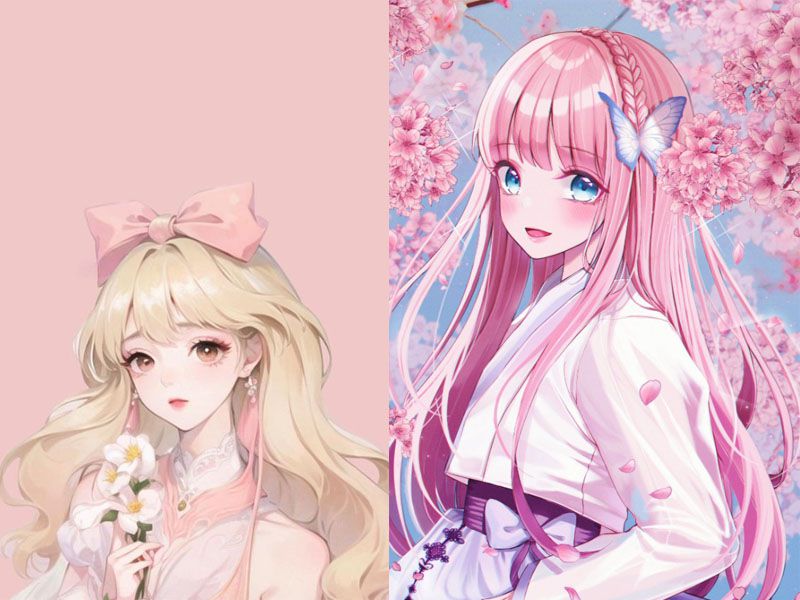 Những hình nền anime nữ màu hồng - Hình số 4