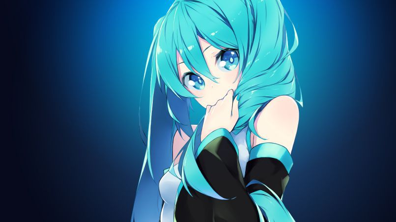 Những hình nền anime cute màu xanh - Hình số 9